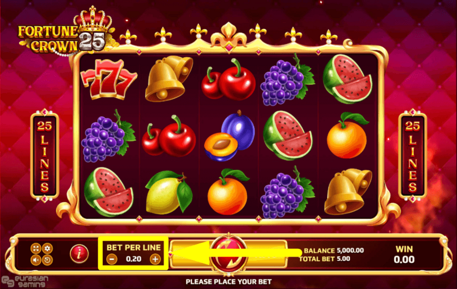 Fortune Crown 25 SELECT THE STAKE.