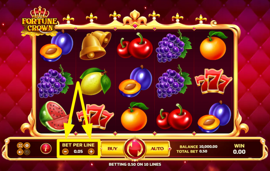 Fortune Crown ВЫБЕРИТЕ СУММУ СТАВКИ НА ЛИНИЮ.