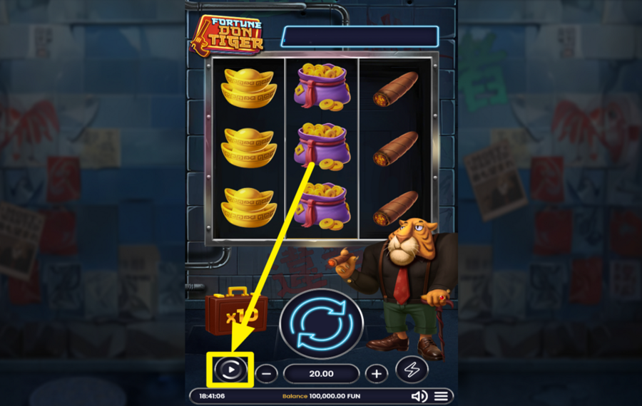 Fortune Don Tiger CHOOSE AUTOMATIC PLAY.