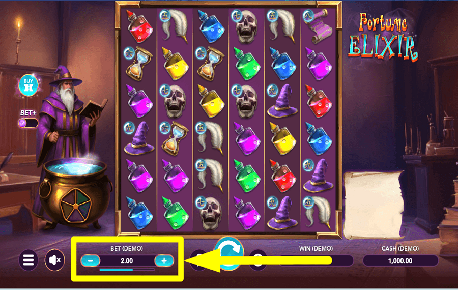 Fortune Elixir Dice DÉTERMINER L'ENJEU.