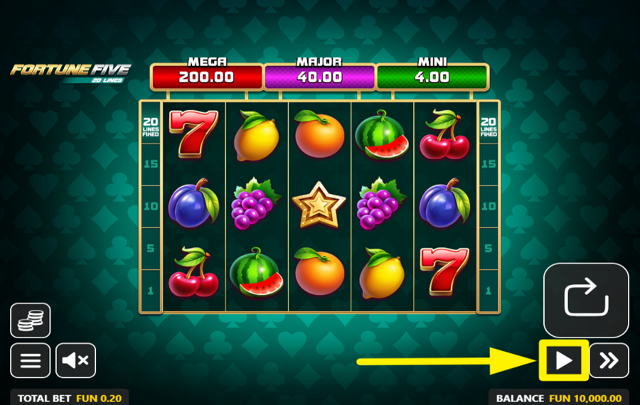 Fortune Five 20 Lines AUTOPLAY VERWENDEN.