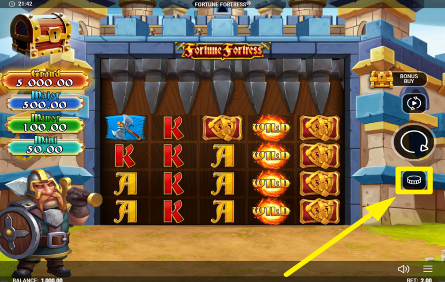 Fortune Fortress ВЫБЕРИТЕ СУММУ СТАВКИ.