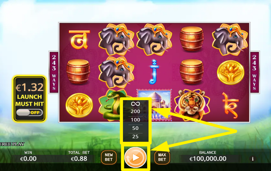 Fortune Ganesha VIP Вращайте барабаны автоматически.