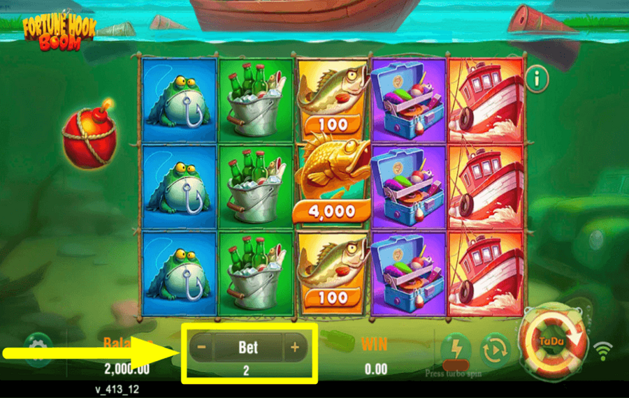 Fortune Hook Boom DETERMINE THE STAKE.