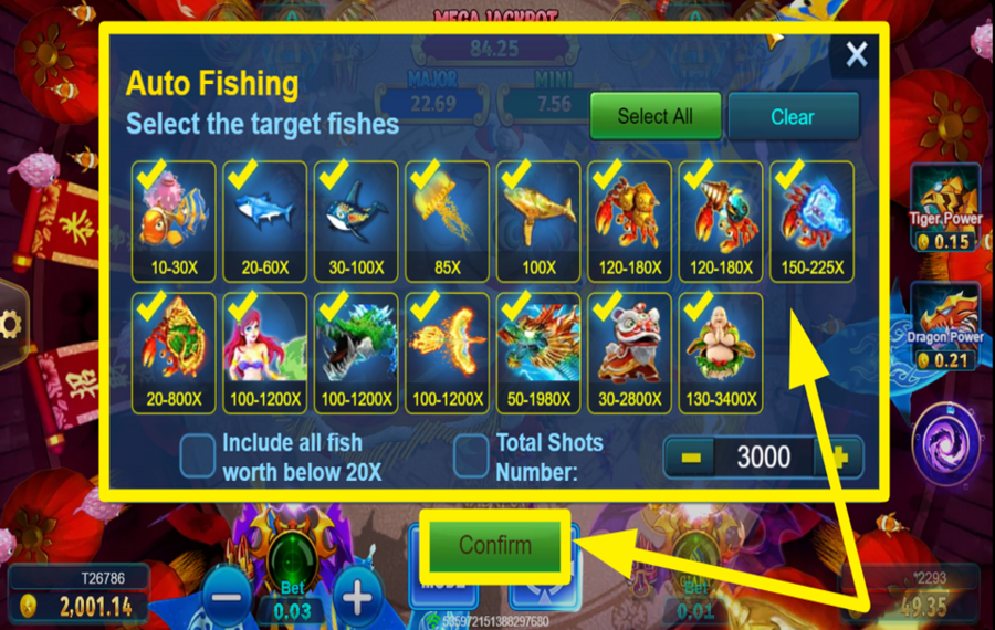 Fortune King Jackpot ACTIVER LA PRISE DE VUE AUTOMATIQUE.