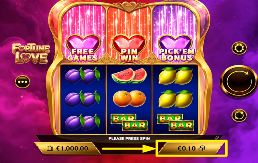 Fortune Love ASSEGNARE UN VALORE ALLA SCOMMESSA.