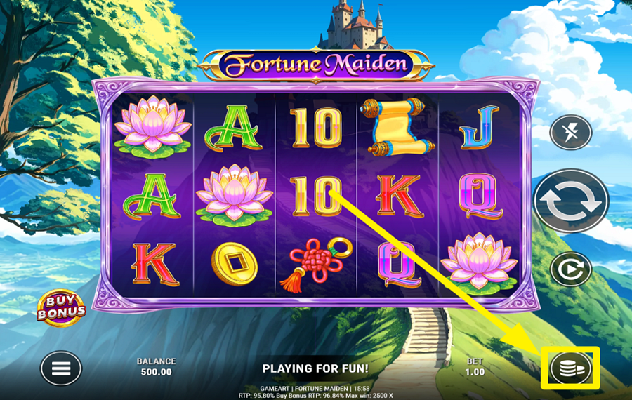 Fortune Maiden INDIQUEZ VOTRE MISE.