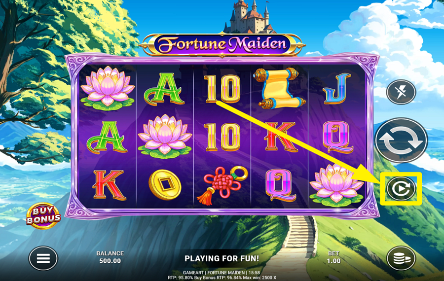 Fortune Maiden UTILISER LA LECTURE AUTOMATIQUE.