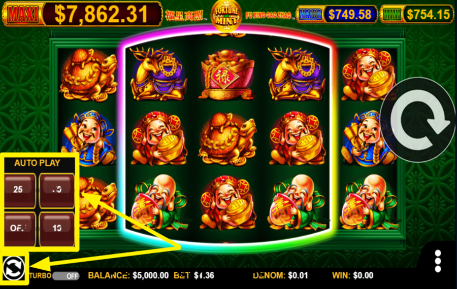 Fortune Mint Fu Xing Gao Zhao UTILIZZARE I GIRI AUTOMATICI.