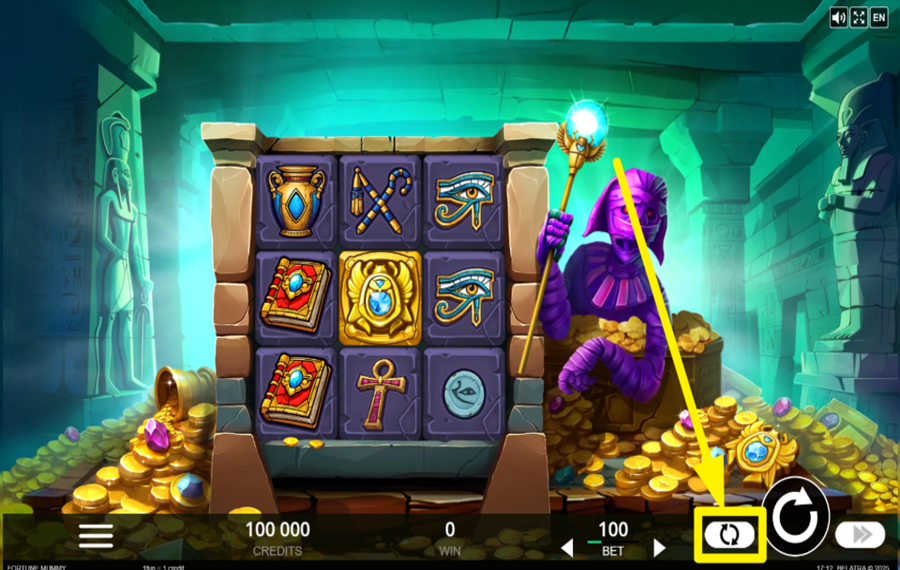 Fortune Mummy USE AUTOMATIC SPINS.