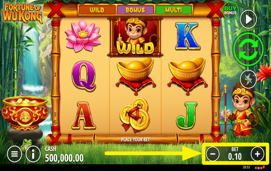 Fortune of Wu Kong SET YOUR STAKE.