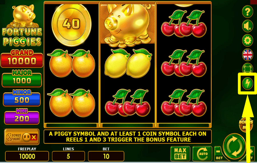 Fortune Piggies ACTIVER LE MODE TURBO.