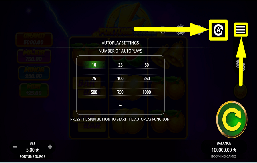 Fortune Surge TOURNER AUTOMATIQUEMENT.