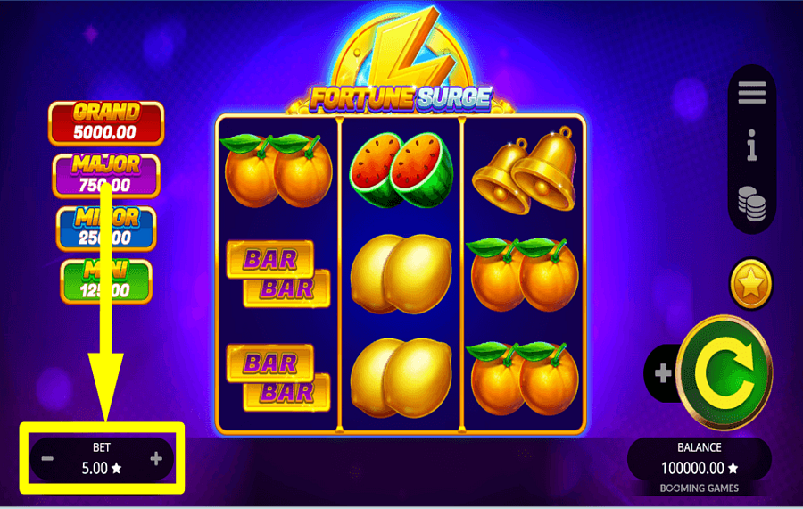 Fortune Surge CHOISISSEZ VOTRE MISE.