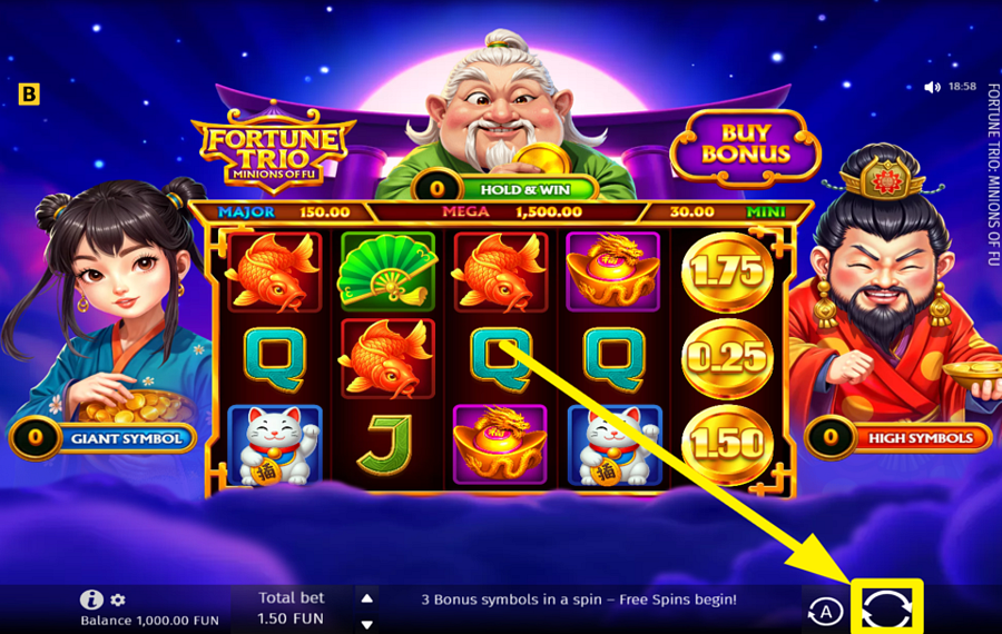Fortune Trio Minions Of Fu DREH DREHEN UND GEWINNEN!