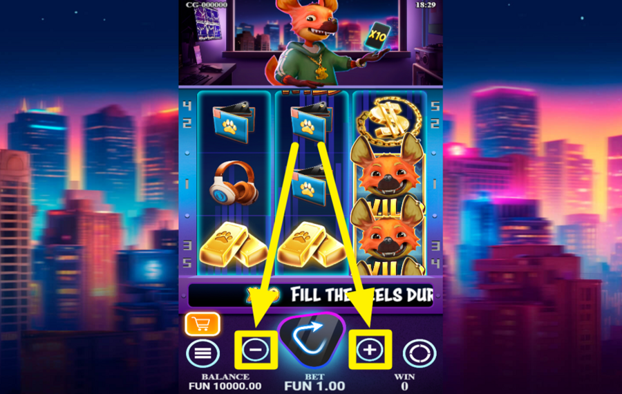 Fortune Wolf SELECT YOUR BET AMOUNT.