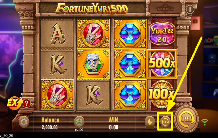 Fortune Yuri 500 DÉMARRER LES TOURS AUTOMATIQUES.