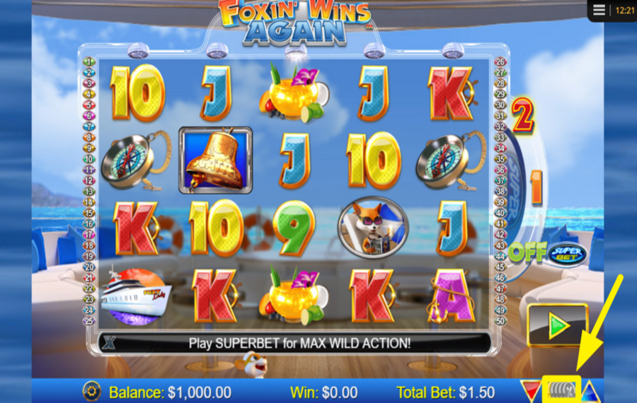 Foxin Wins Again GO FOR MAXIMUM WAGER AMOUNT.