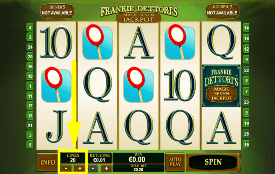 Frankie Dettoris Magic 7 JP CHANGE THE PAYLINES.