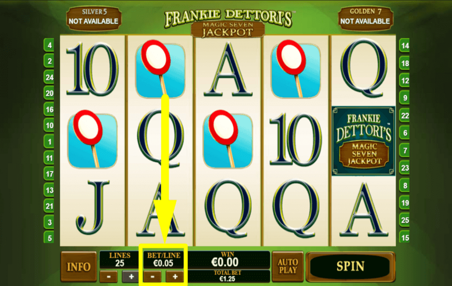 Frankie Dettoris Magic 7 JP CHOOSE THE TOTAL BET.