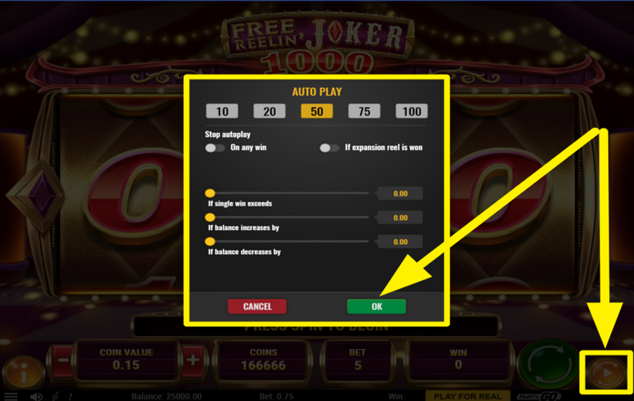 Free Reelin Joker CHOISISSEZ LES TOURS AUTOMATIQUES.