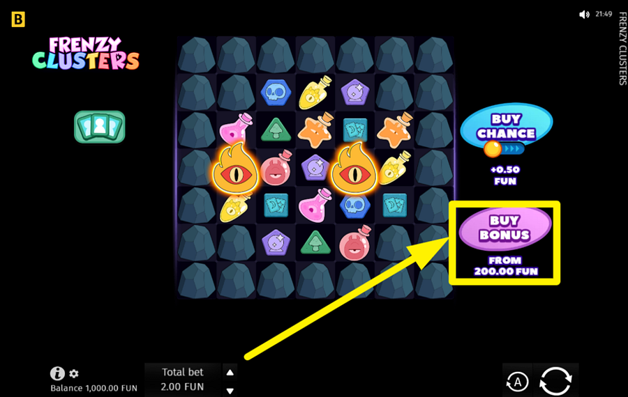 Frenzy Clusters GRAB A BONUS!