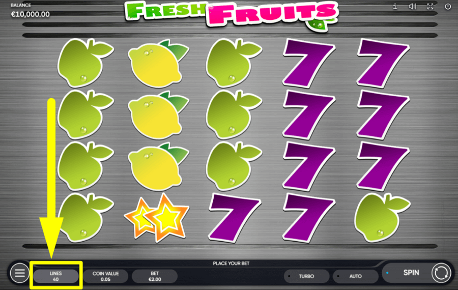 Fresh Fruits WÄHLEN SIE DIE GEWINNLINIEN.