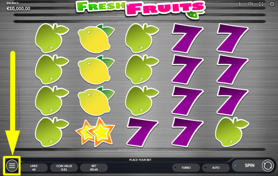 Fresh Fruits ÜBERPRÜFEN SIE DIE REGISTERKARTE „EINSTELLUNGEN“.