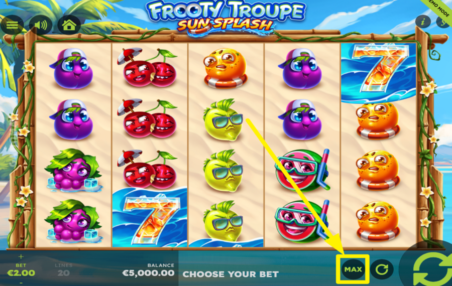 Frooty Troupe Sun Splash ALLOUER LE MONTANT MAXIMUM DES MISES.