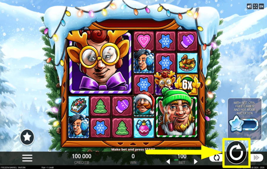 Frozen Barrel Tavern SPIN FOR REWARDS.