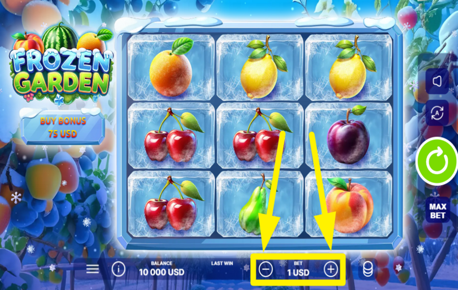 Frozen Garden ASSIGN A BET VALUE.