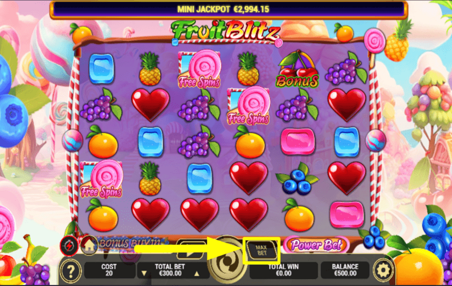 Fruit Blitz CHOISISSEZ LE MONTANT MAXIMUM.