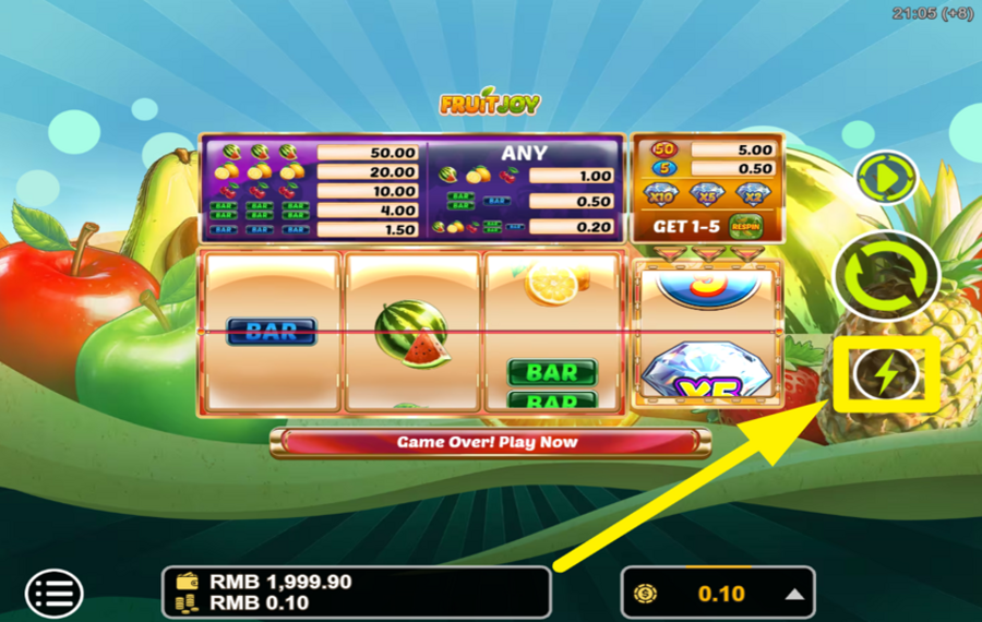 Fruit Joy AUMENTA LA VELOCITÀ.