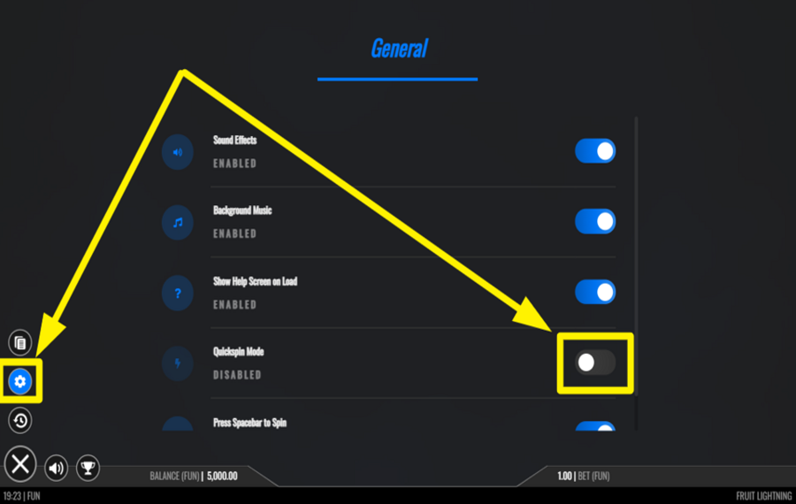 Fruit Lightning CHANGE THE SPEED.