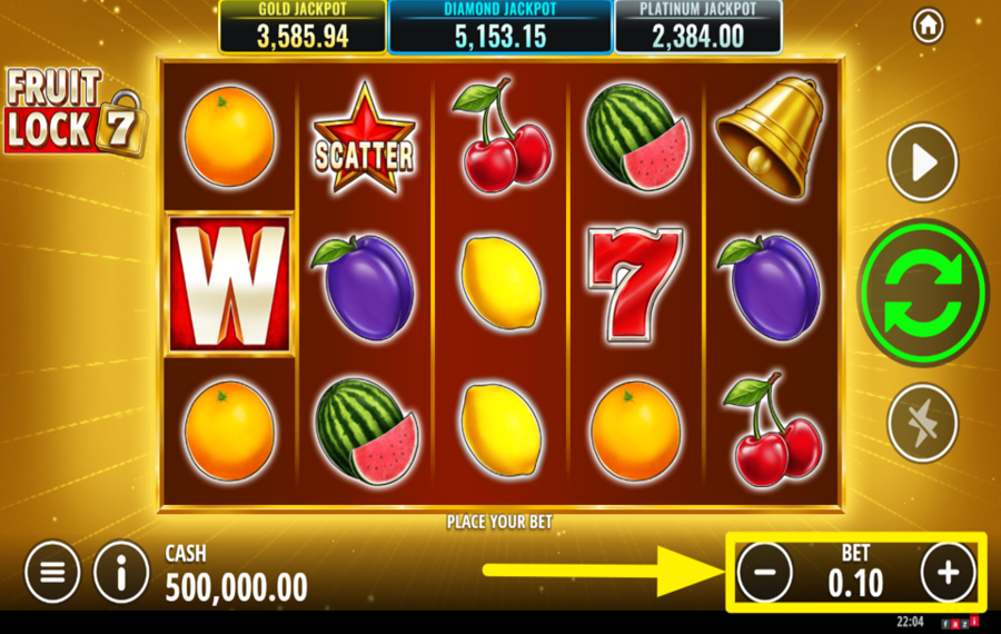 Fruit Lock 7 Скорректируйте свою ставку.