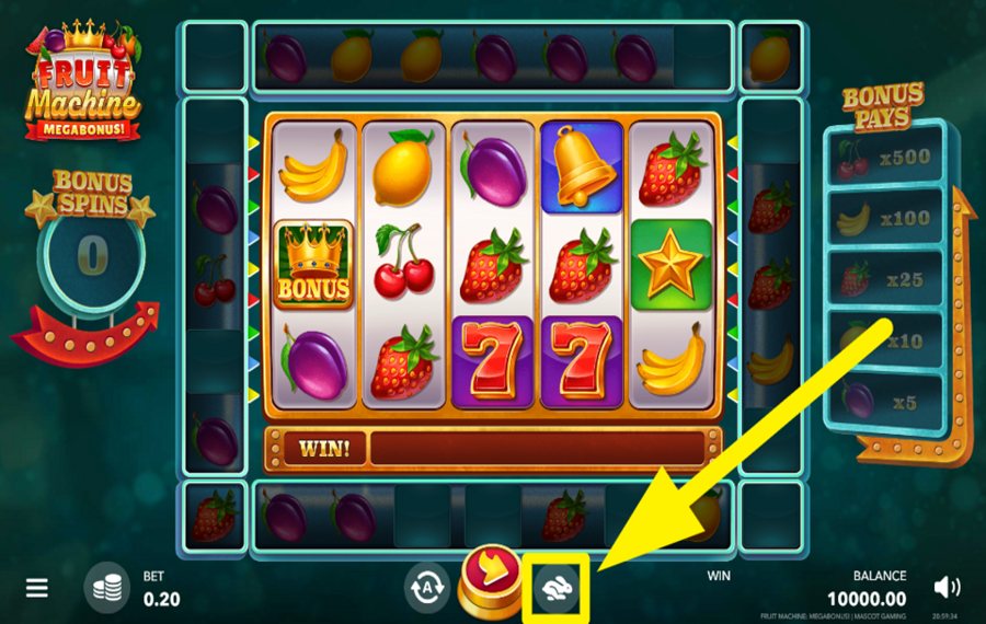 Fruit Machine Megabonus MAXIMIZE THE SPEED.