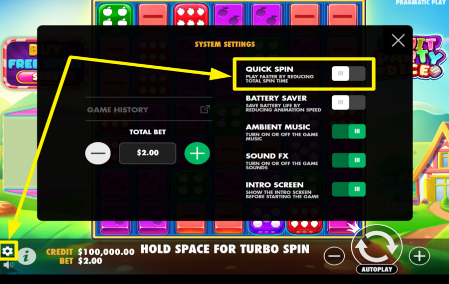 Fruit Party Dice ACCELERA IL GAMEPLAY.