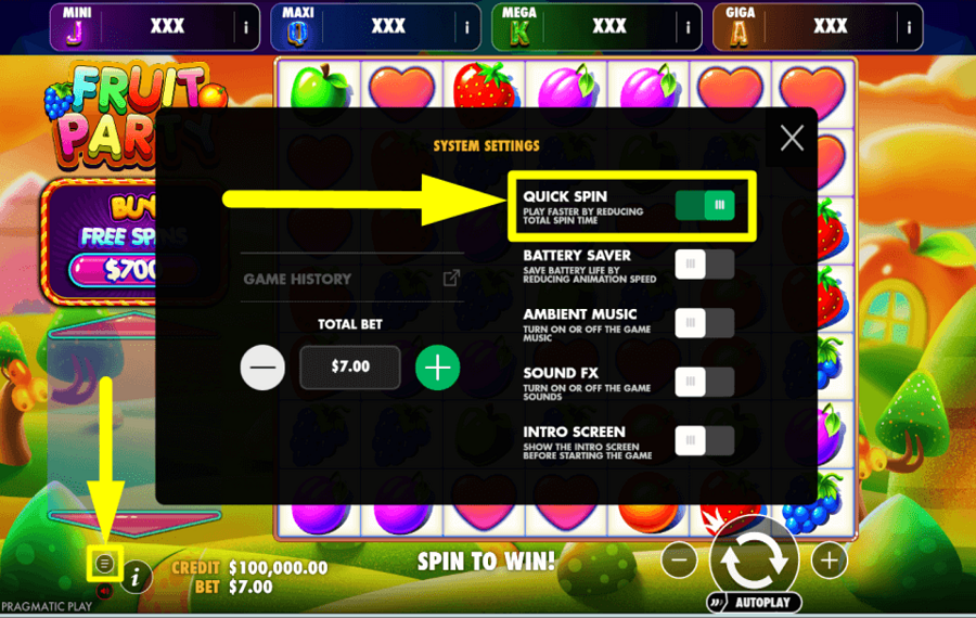 Fruit Party Oranje Jackpot ACTIVATE TURBO MODE.