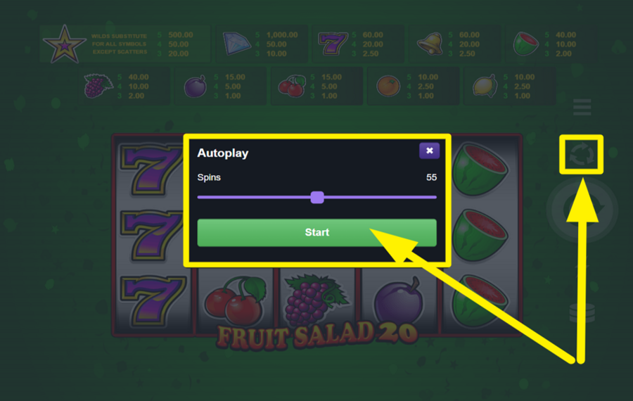 Fruit Salad 20 ACTIVER L'ESSORAGE AUTOMATIQUE.