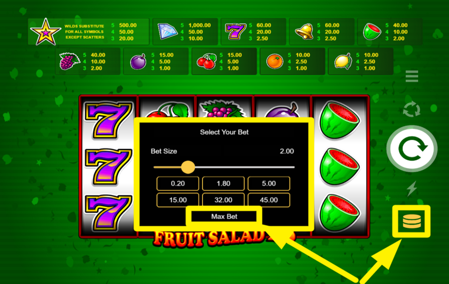 Fruit Salad 20 CIBLEZ LA VALEUR DE MISE MAXIMALE.