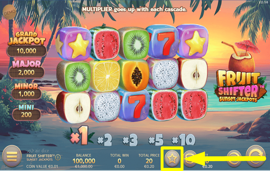 Fruit Shifter Sunset Jackpots ПОЛУЧАЙТЕ БОНУСЫ.