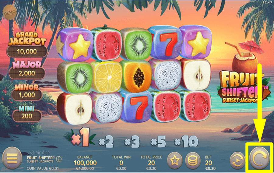 Fruit Shifter Sunset Jackpots СТРЕМИТЕСЬ К ПРИЗУ.