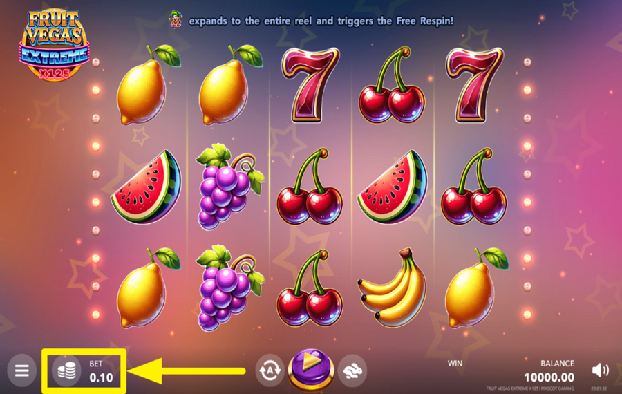 Fruit Vegas Extreme x125 DETERMINE YOUR BET.