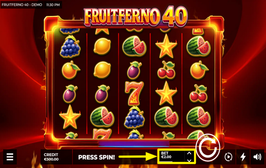 Fruitferno 40 CHOISISSEZ LA MISE TOTALE.