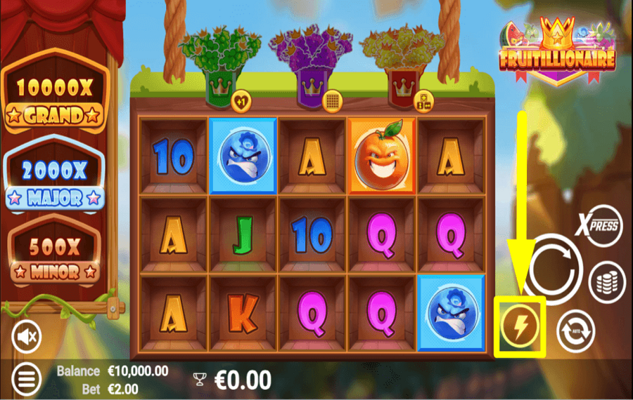 Fruitillionaire АКТИВИРУЙТЕ ТУРБО-РЕЖИМ.