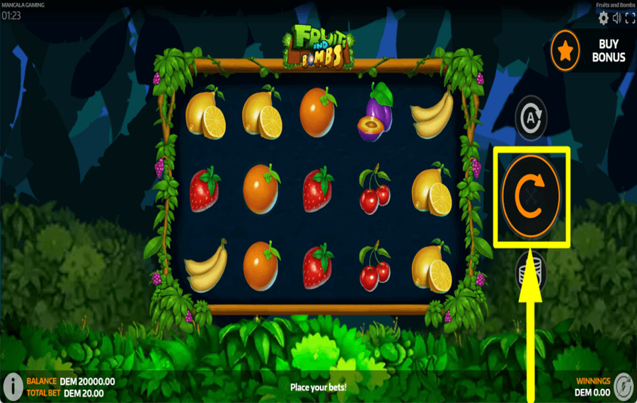 Fruits and Bombs ВРАЩАЙТЕ БАРАБАНОВЫ.