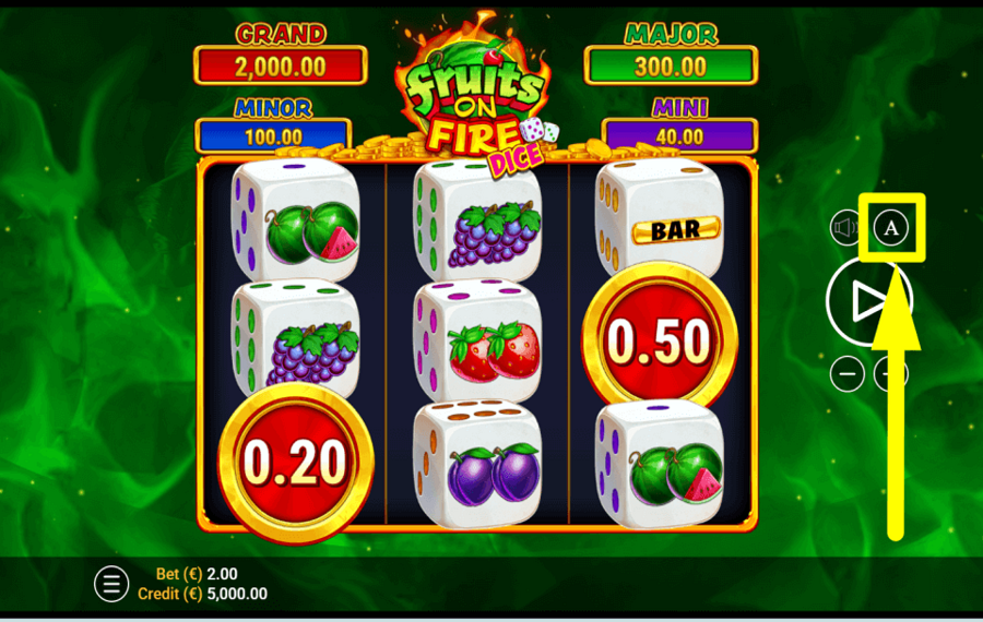 Fruits on Fire Dice CONSIDER AUTOPLAY.