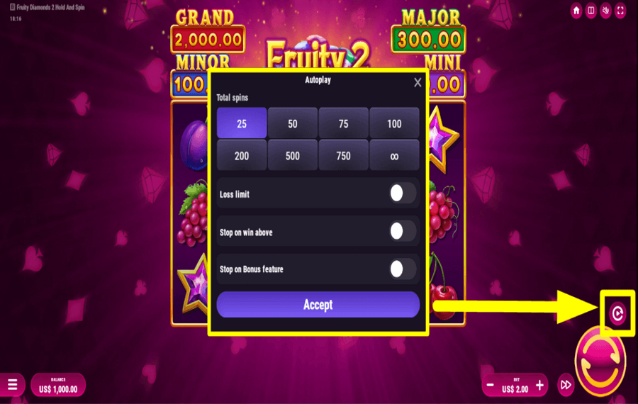 Fruity Diamonds 2 ПРОДОЛЖИТЬ АВТОМАТИЧЕСКИ.