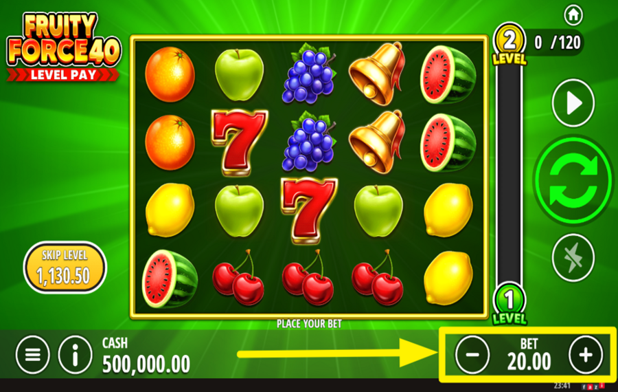 Fruity Force 40 ASSIGN A BET VALUE.