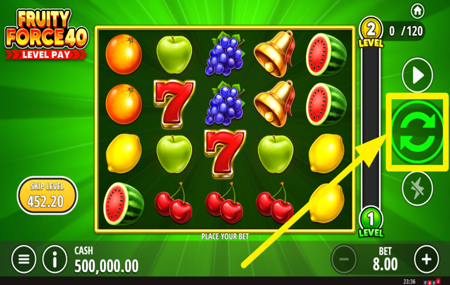 Fruity Force 40 SPIN THE REELS.